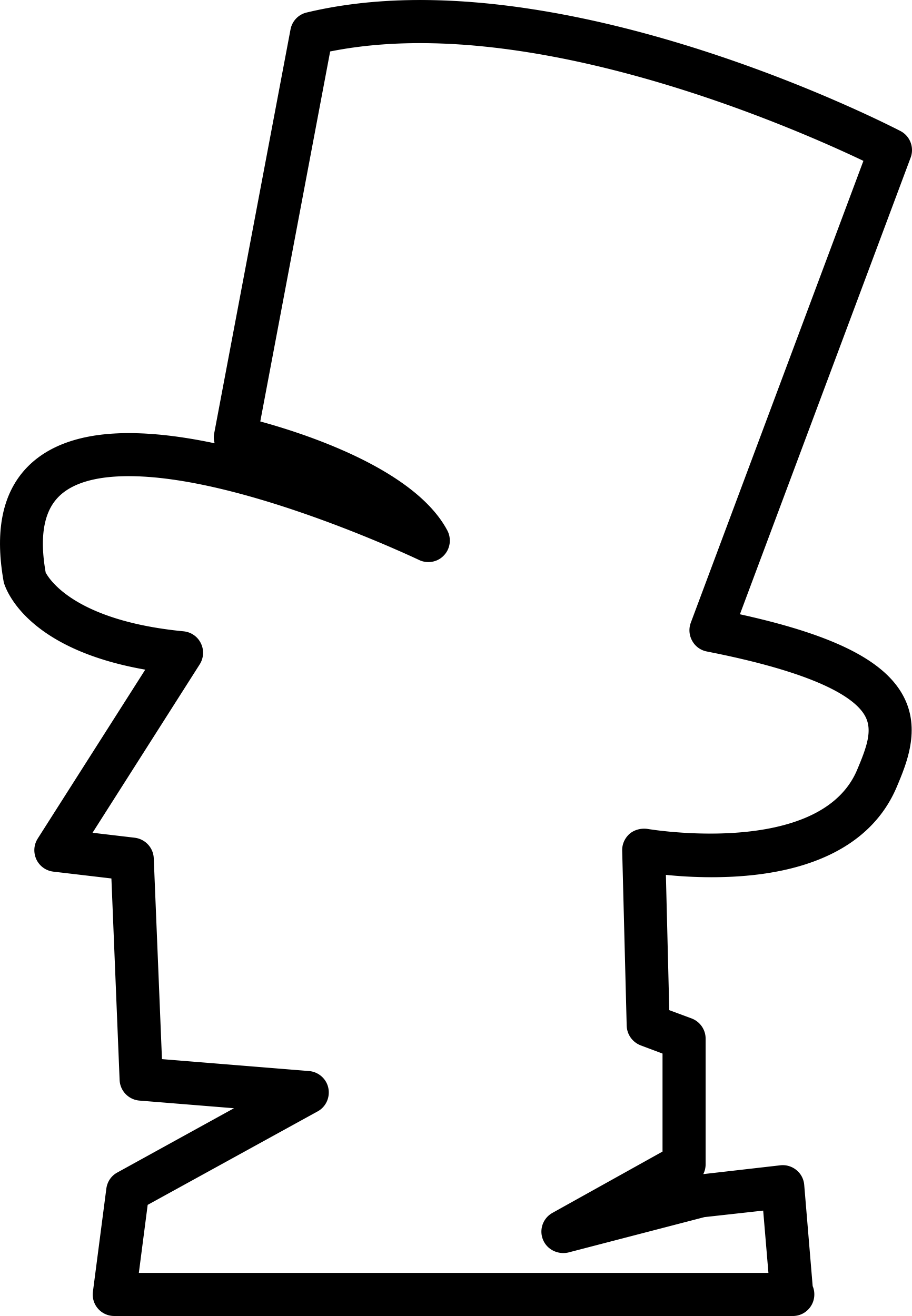 Man With Tall Hat Side View Outline Svg Line Art Free Vectors